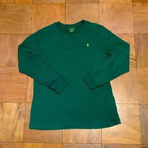 Polo Longsleeve green T-Shirt. Youth XL